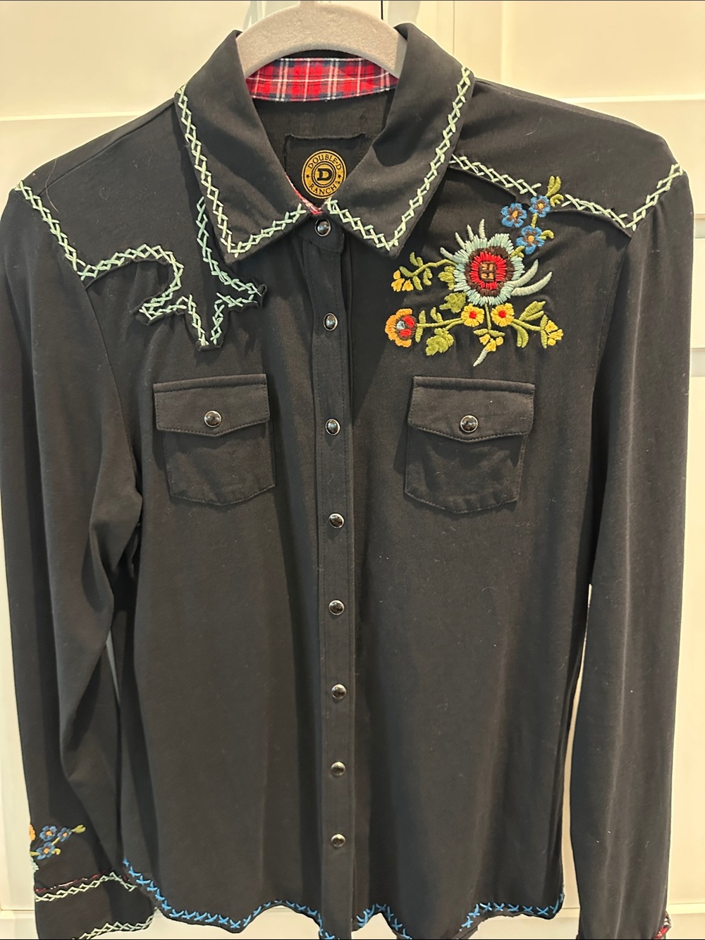 Double D Ranch Black Western Embroidered Button-Down Shirt - Picture 2 of 5